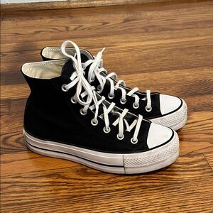 Converse Black Platform High-Top Sneakers Size 7